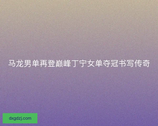 马龙男单再登巅峰丁宁女单夺冠书写传奇